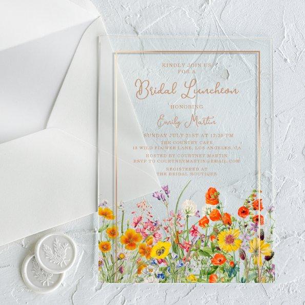 Bridal Luncheon Boho Wild Flowers  Acrylic