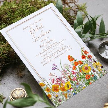 Bridal Luncheon Boho Wild Flowers Bridal Shower Invitations