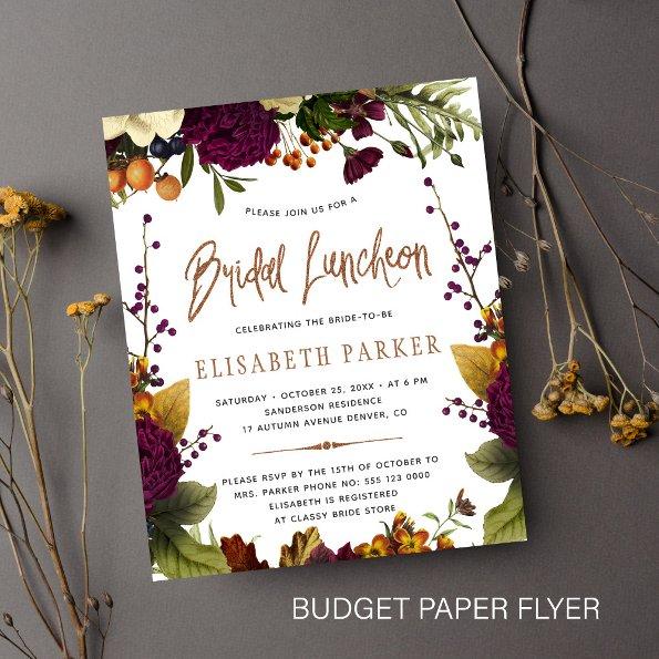 Bridal luncheon fall budget  flyer