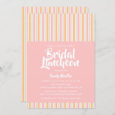 Bridal Luncheon Modern Pink Gold Bridal Shower Inv Invitations