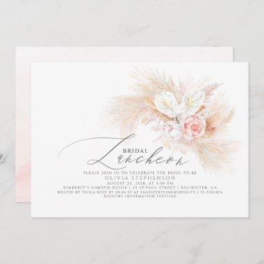Bridal Luncheon Pampas Grass Floral Exotic Shower Invitations
