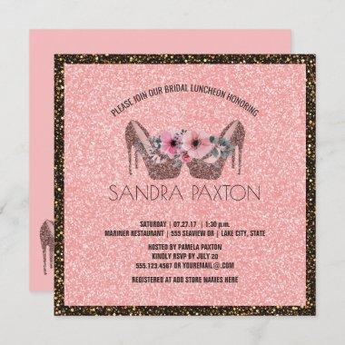 Bridal Luncheon Pink Glitter | Wedding Shower Invitations