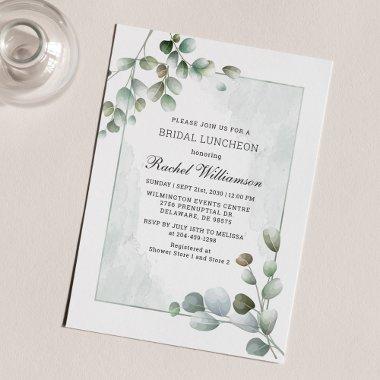 Bridal Luncheon Watercolor Eucalyptus Greenery Invitations