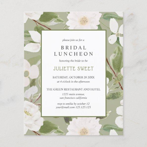 Bridal Luncheon | White Flowers leaves green