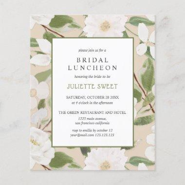 Bridal Luncheon | White Flowers leaves ivory