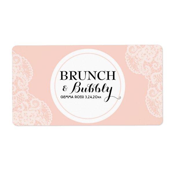 Bridal or Baby Shower Lace Mini Champagne Label