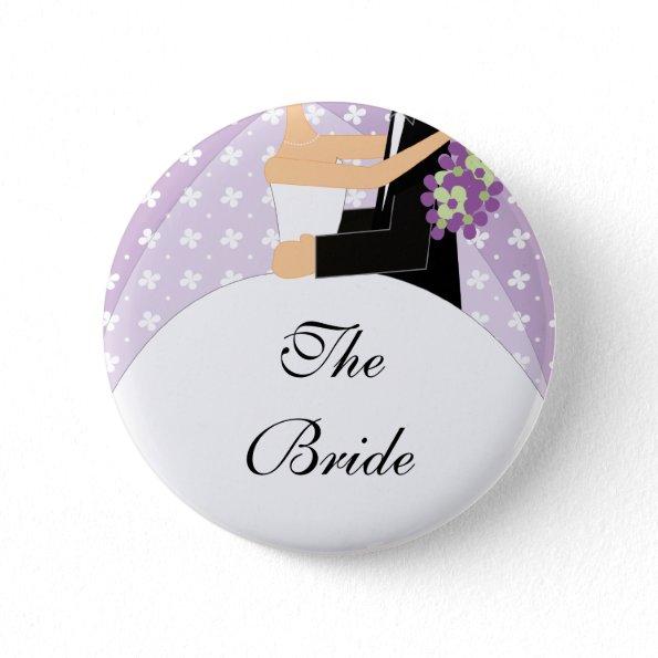 Bridal Party Bride To Be Button / Pin Floral