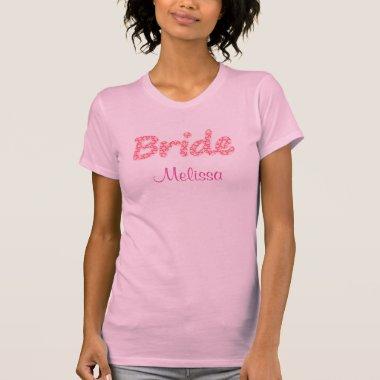 Bridal Party - Bride Word Art in Lace T-Shirt