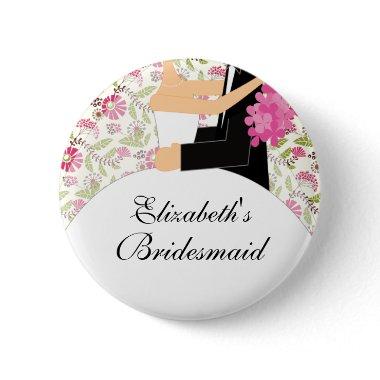 Bridal Party Bridesmaid Button / Pin Flowers