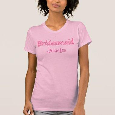 Bridal Party - Bridesmaid Word Art in Lace T-Shirt