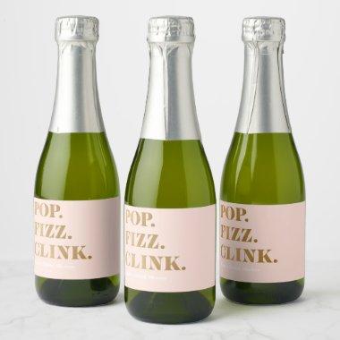 Bridal Pop Fizz Clink Mini Sparkling Wine Bottle L Sparkling Wine Label