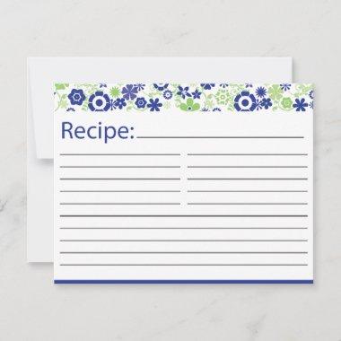 Bridal Recipe Invitations | Lime and Navy