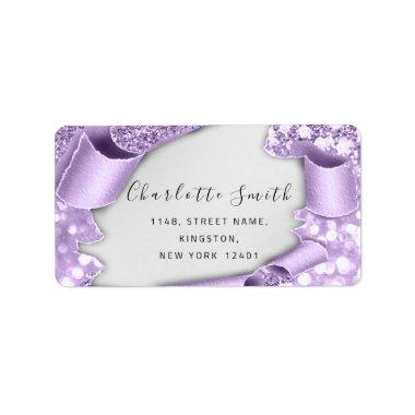 Bridal RSVP Wedding Event 3D Effect Glitter Paper Label