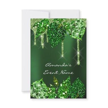 Bridal Rustic Woodland Sage Green Drips Leafs