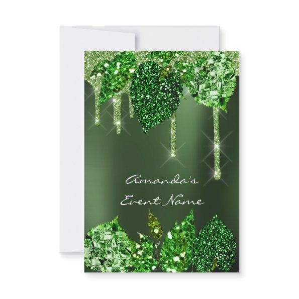 Bridal Rustic Woodland Sage Green Drips Leafs