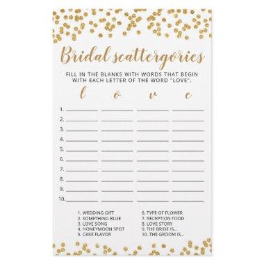 Bridal Scattergories editable game