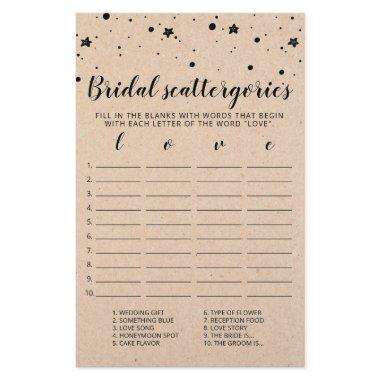 Bridal Scattergories editable game