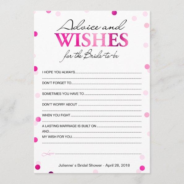 Bridal Shower Advice and Wishes | Magenta Confetti Invitations