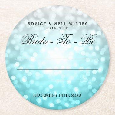 Advice Beach Ombre Bokeh Lights Round Paper Coaster