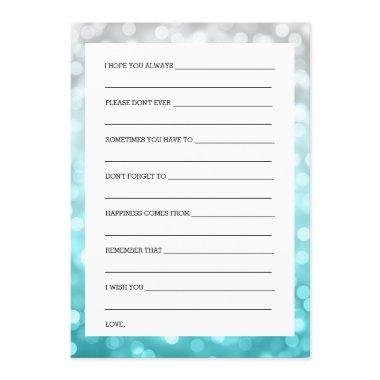 Bridal Shower Advice Beach Ombre Glitter Lights Invitations