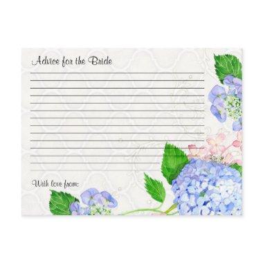 Bridal Shower Advice Bride Blue Hydrangea Floral PostInvitations