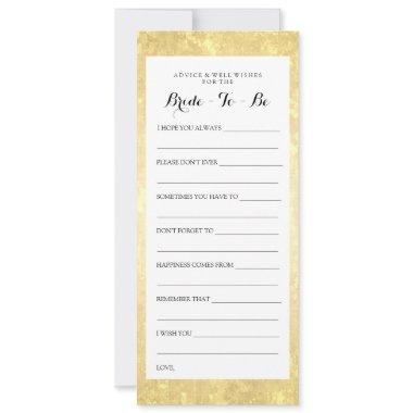 Bridal Shower Advice Card Gold Foil Stars Confetti