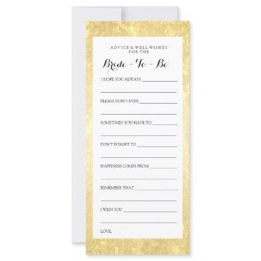 Bridal Shower Advice Card Gold Foil Stars Confetti