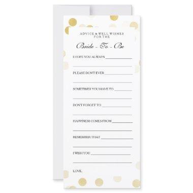 Bridal Shower Advice Cards Faux Gold Foil Glitter