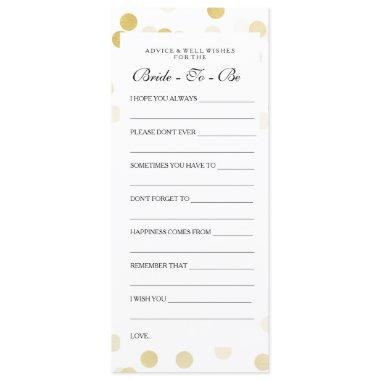 Bridal Shower Advice Cards Faux Gold Foil Glitter