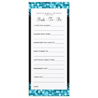 Bridal Shower Advice Cards Party Sparkles Turquois