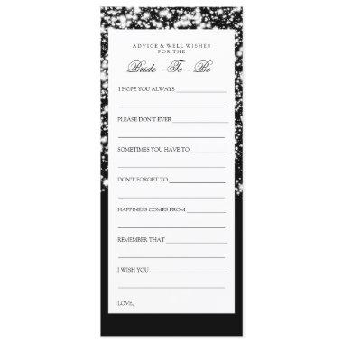 Bridal Shower Advice Cards Silver Midnight Glam