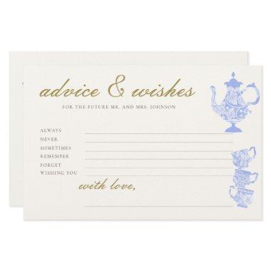 Bridal Shower Advice Game Tea Set China Lace Gold Stationery