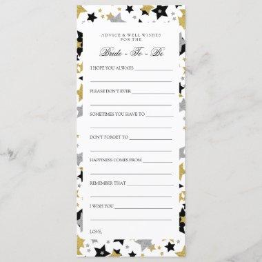 Bridal Shower Advice Gold Glitter Stars Confetti Invitations