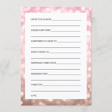 Bridal Shower Advice Rose Blush Pink Lights Invitations