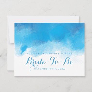 Bridal Shower Advice Summer Wedding Blue Watercolo