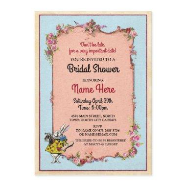 Bridal Shower Alice Wonderland Rabbit Party Invite