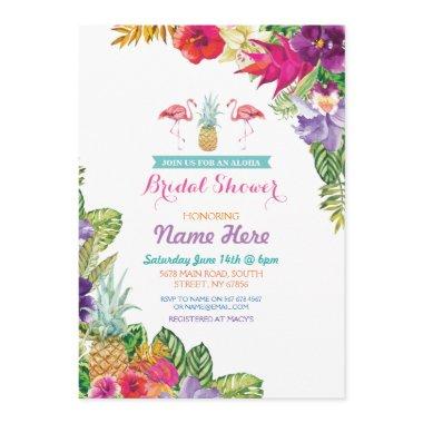 Bridal Shower Aloha Luau Flamingo Invite