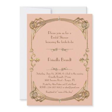 , apricot & gold,Gatsby style, script