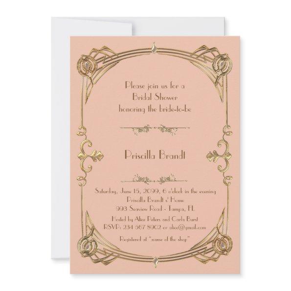 , apricot & gold,Gatsby style, script