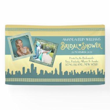 Art Deco Gold Turquoise Welcome Pics Banner