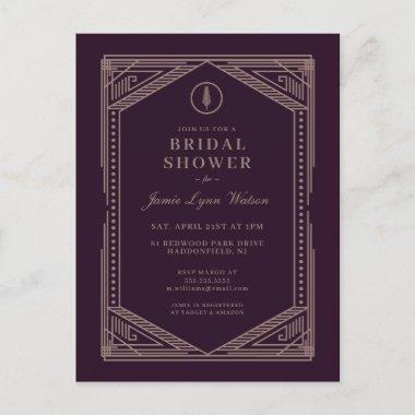 BRIDAL SHOWER | Art Deco Plumb Purple PostInvitations