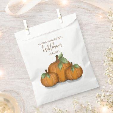 Bridal Shower Autumn Fall Watercolor Pumpkin Favor Bag