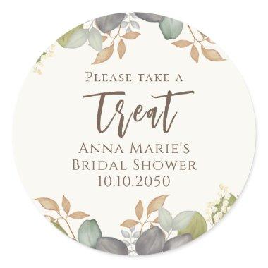 Autumn Leaves Wedding Elegant Dress Classic Round Sticker