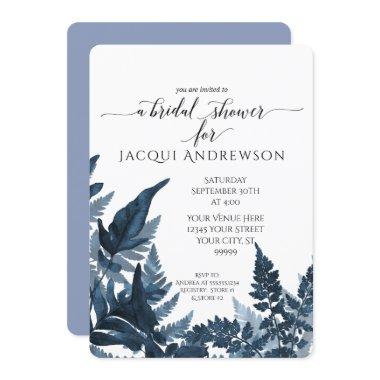 Azure Blue Fern Foliage Botanical