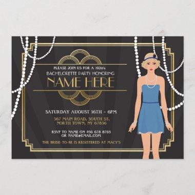 Bridal Shower Bachelorette Party 1920s Girl Invite