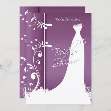 Bridal Shower - Beautiful Plum Purple Invitations