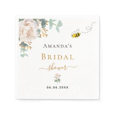 Bridal Shower bee floral eucalyptus greenery Napkins