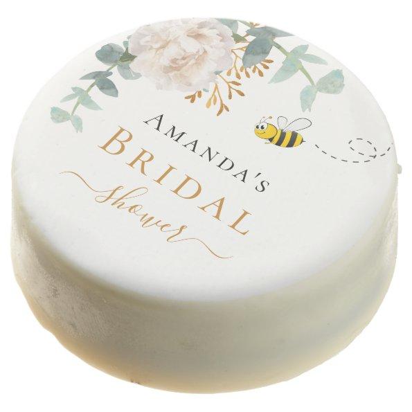 Bridal Shower bee floral eucalyptus greenery white Chocolate Covered Oreo