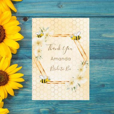 Bridal shower bees honeycomb floral thank you Invitations