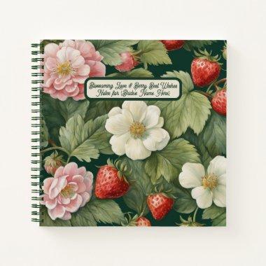 Bridal Shower Berry Best Wishes: Square Notebook